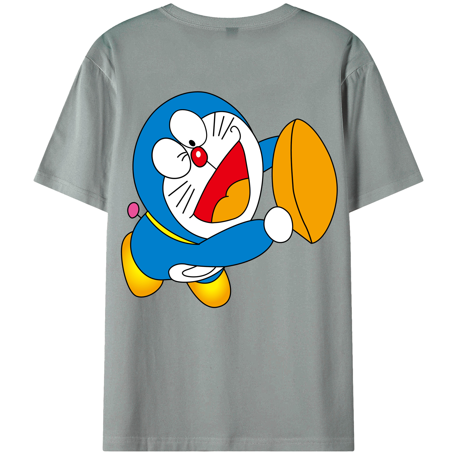 （画像用） ドラえもん Doraemon 綿100％ メンズ半袖Tシャツ（バックプリント） 通気性